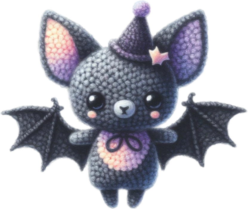 Motivtransfer 3394 Gehäkelte dunkle Fledermaus