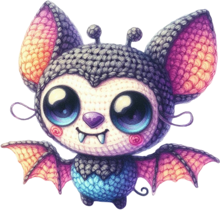 Motivtransfer 3398 Gehäkelte Fledermaus mit großen Augen
