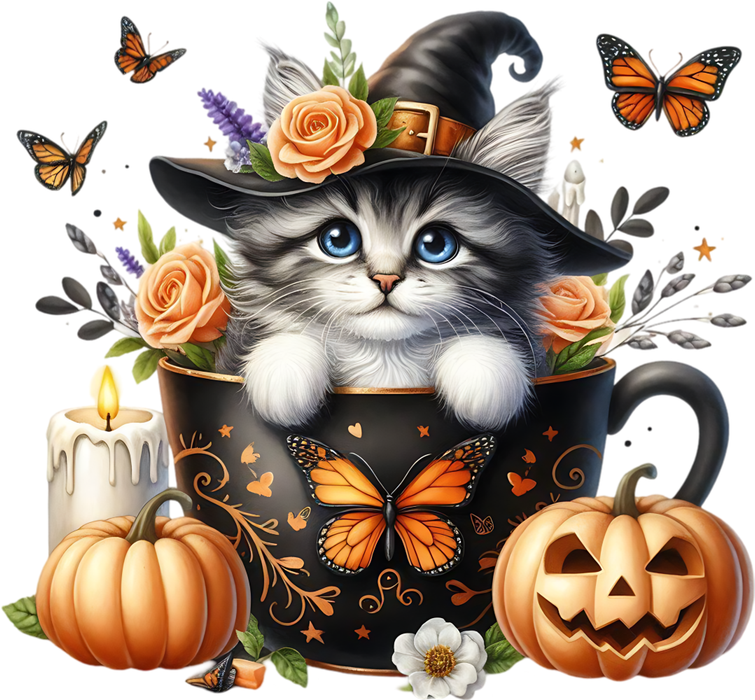 Motivtransfer 3500 Katze in der Tasse