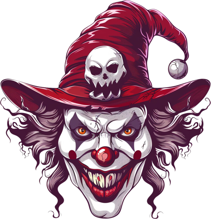 Motivtransfer 3622 Clown Gesicht mit rotem Hut