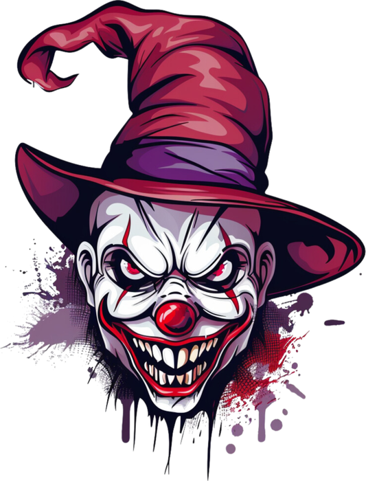 Motivtransfer 3623 Clown Gesicht mit rotem Hut