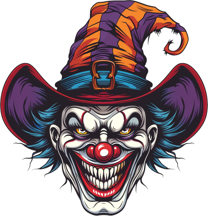 Motivtransfer 3628 Clown Gesicht mit buntem Hut