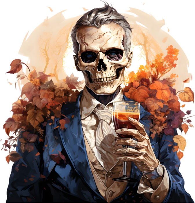 Motivtransfer 3662 Skully Man mit Weinreben