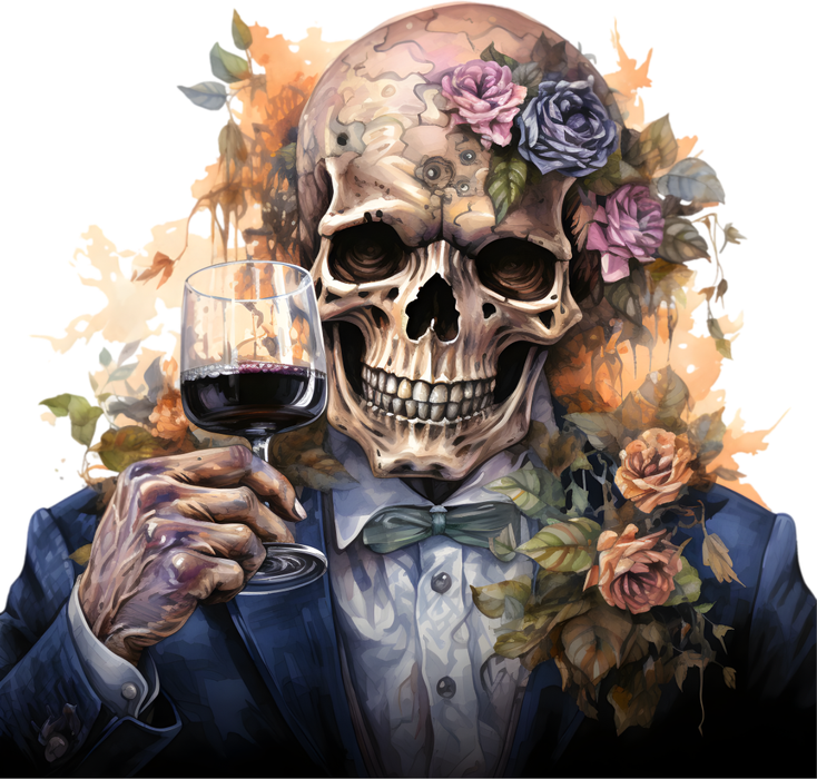 Motivtransfer 3666 Skully Man mit blauem Anzug