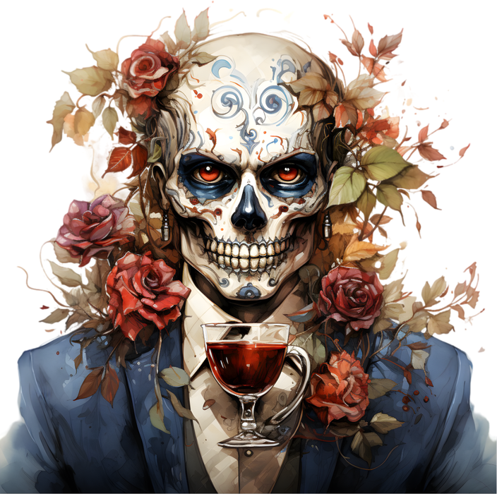 Motivtransfer 3669 Skully Man mit Glas