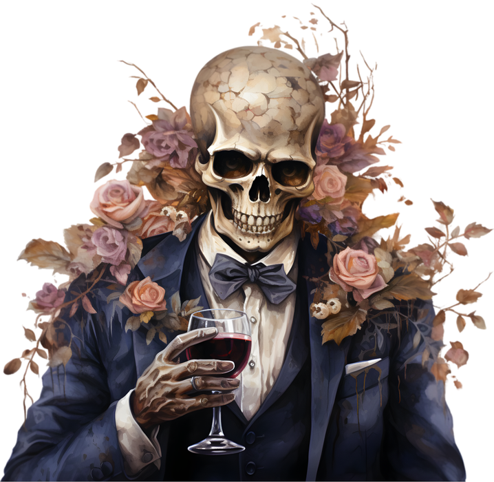 Motivtransfer 3672 Skully Man mit Rosen