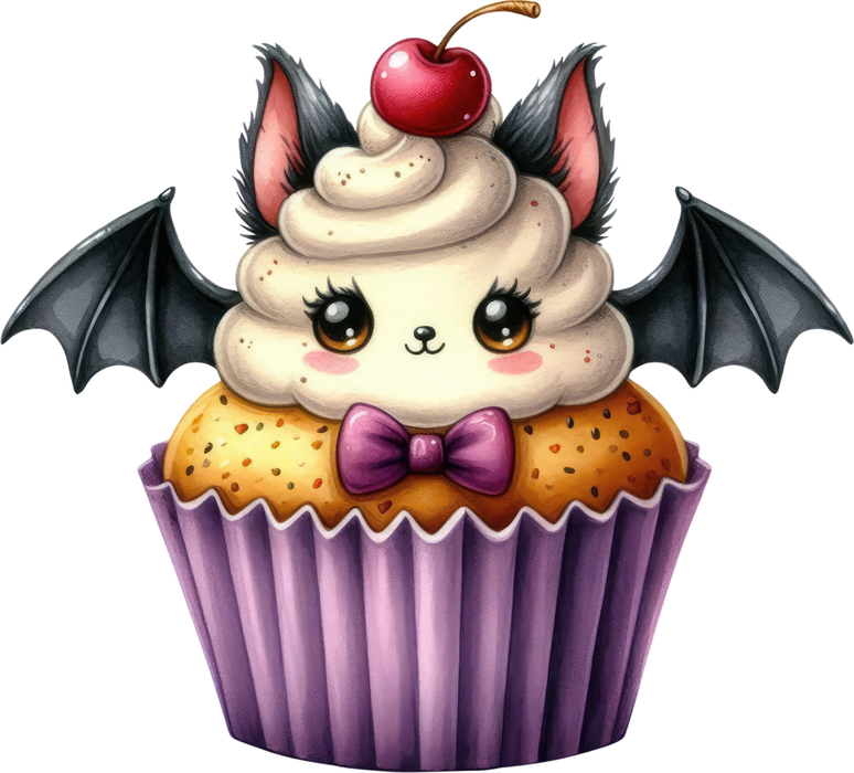Motivtransfer 3711 Fledermaus als Cupcake