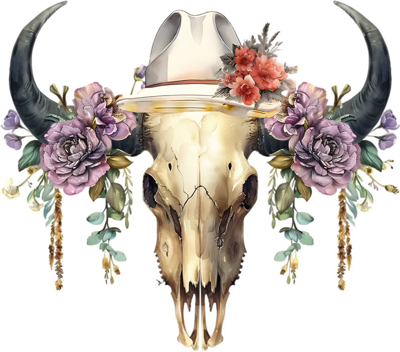 Motivtransfer 3843 Skull with Flowers
