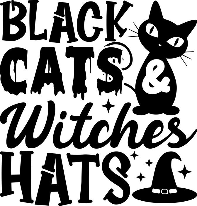 Motivtransfer 3929 Black Cats Witches Hats