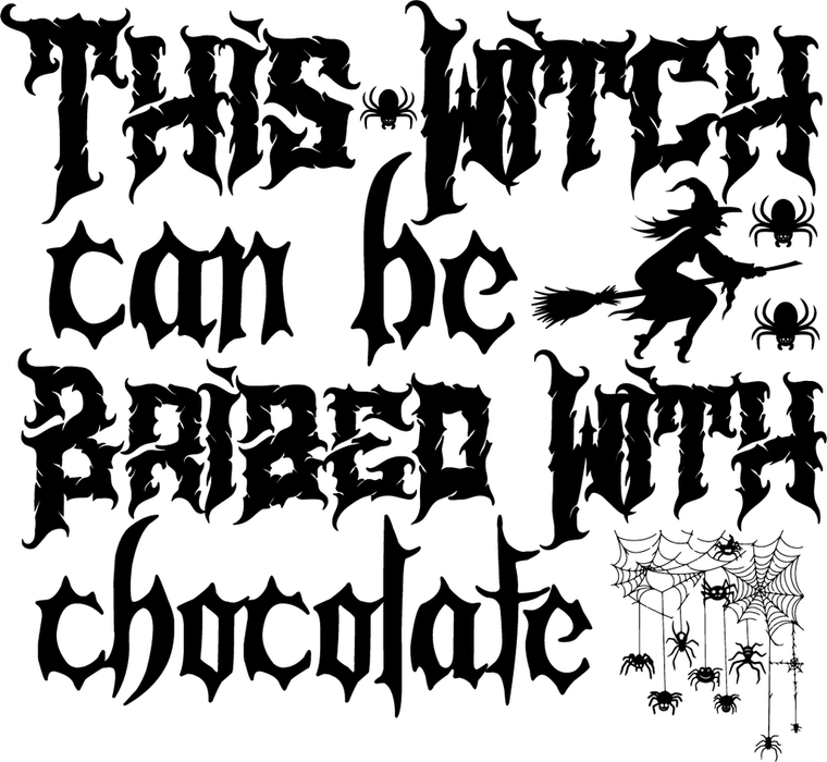 Motivtransfer 4093 This witch can be bribed with chocolate