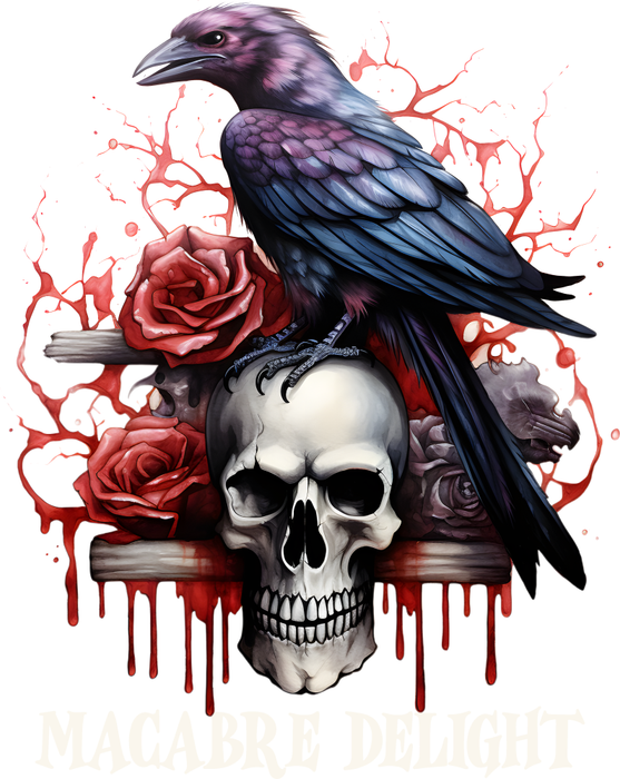 Motivtransfer 4430 Rabe mit Totenkopf