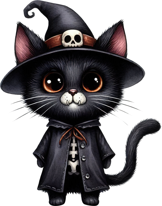 Motivtransfer 4558 Schwarze Katze mit Hut