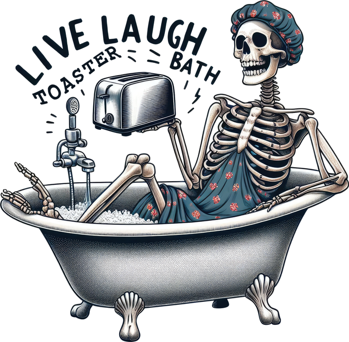 Motivtransfer 4653 Live laugh toaster bath