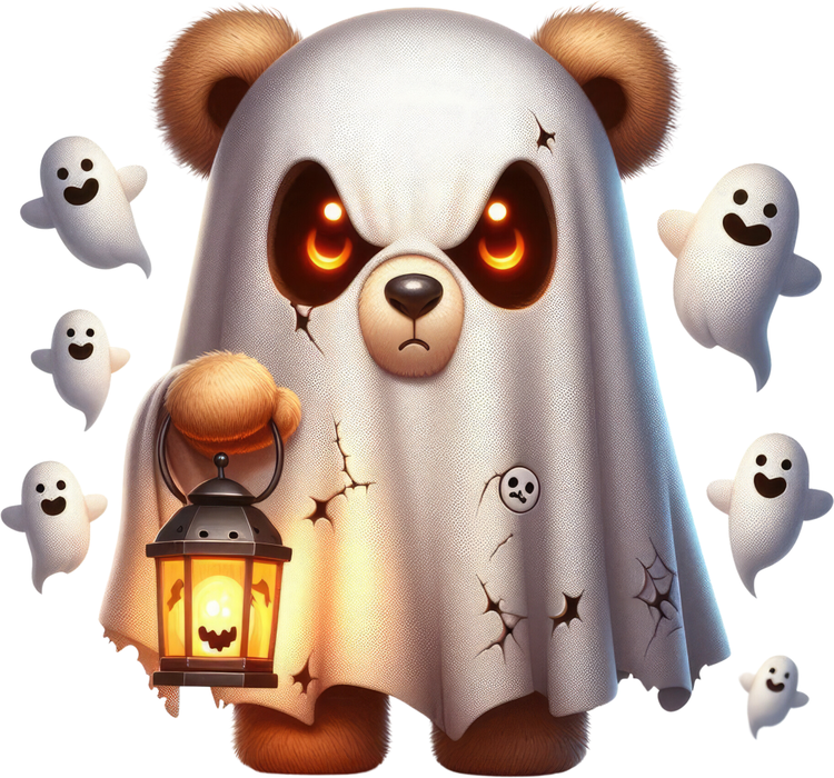 Motivtransfer 4758 Grummeliger Teddy im Kostüm