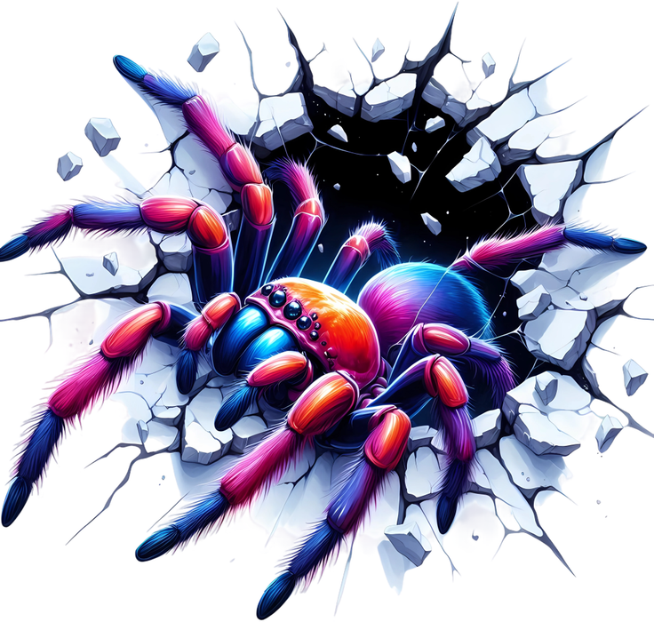 Motivtransfer 4954 Spinne kommt durch die Wand