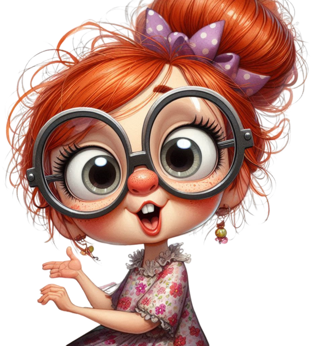 Motivtransfer 5136 Lustige Frau mit roten Haaren