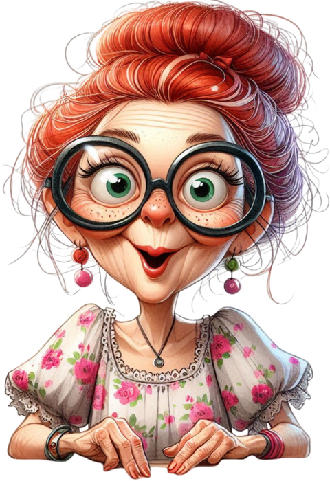 Motivtransfer 5137 Lustige Frau mit roten Haaren