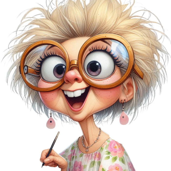 Motivtransfer 5139 Lustige Frau mit blonden Haaren