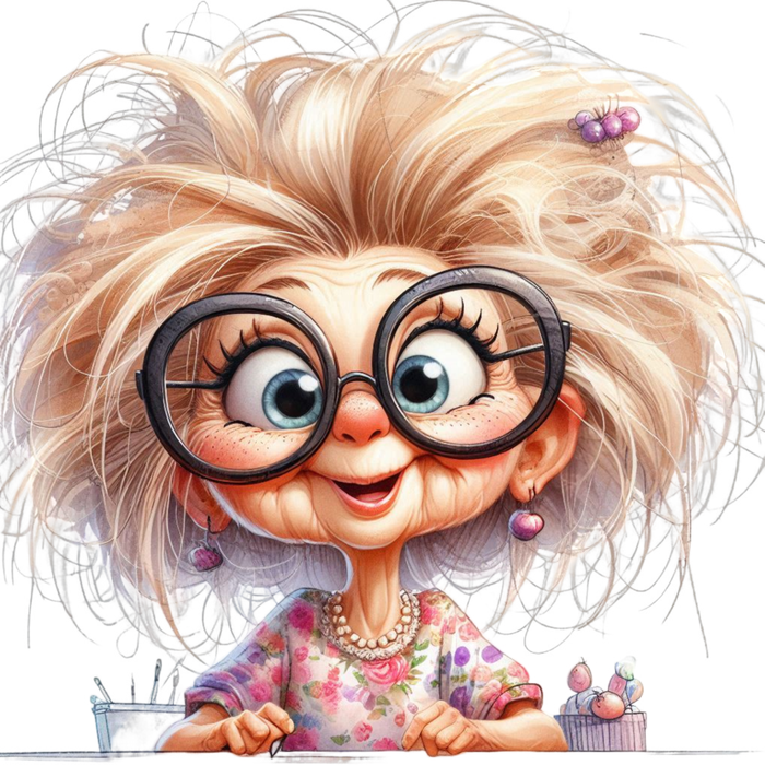 Motivtransfer 5141 Lustige Frau mit großer Figur