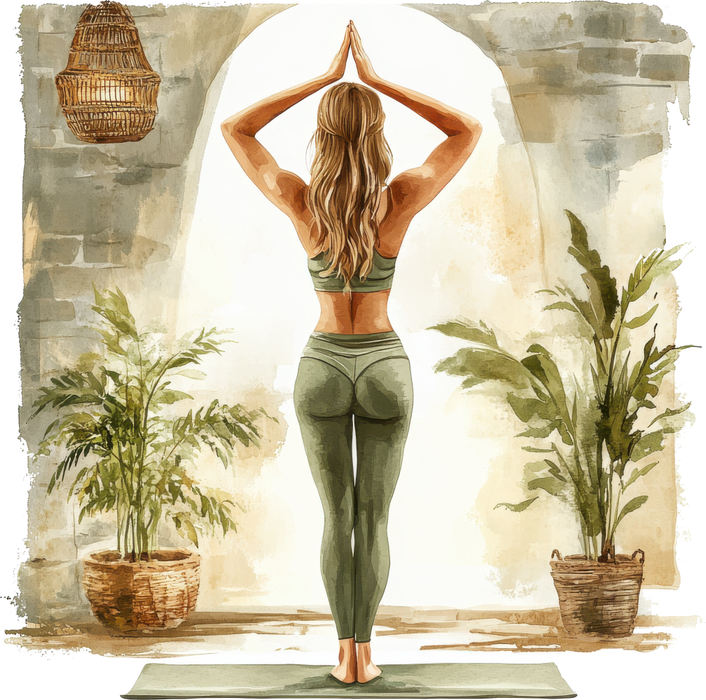 Motivtransfer 5158 Frau im Zimmer macht Yoga