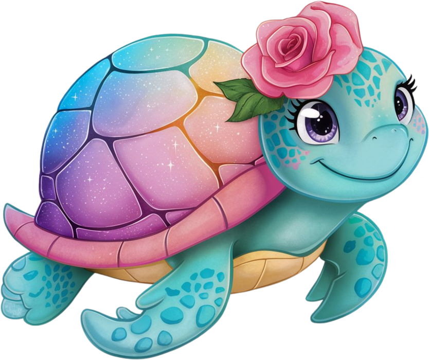 Motivtransfer 5177 Meeresschildkröte mit Blüte