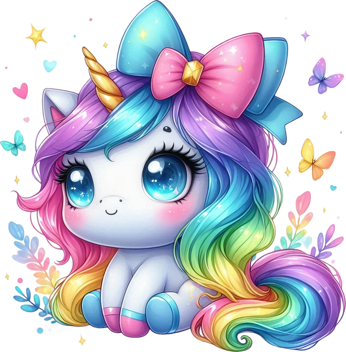 Motivtransfer 5190 Kleines Einhorn mit Schleife