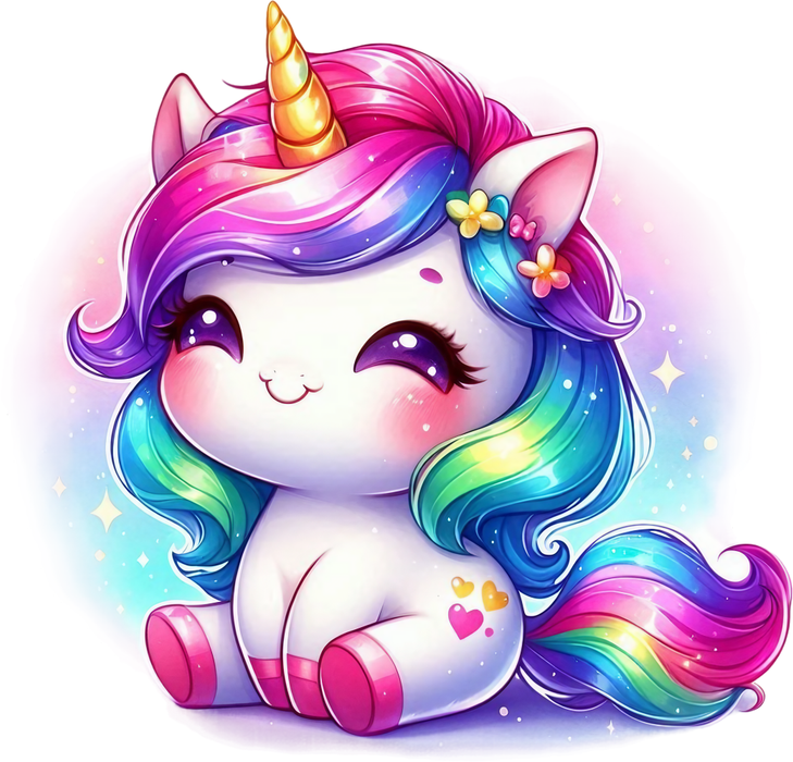 Motivtransfer 5194 Kleines Einhorn schaut verschmitzt