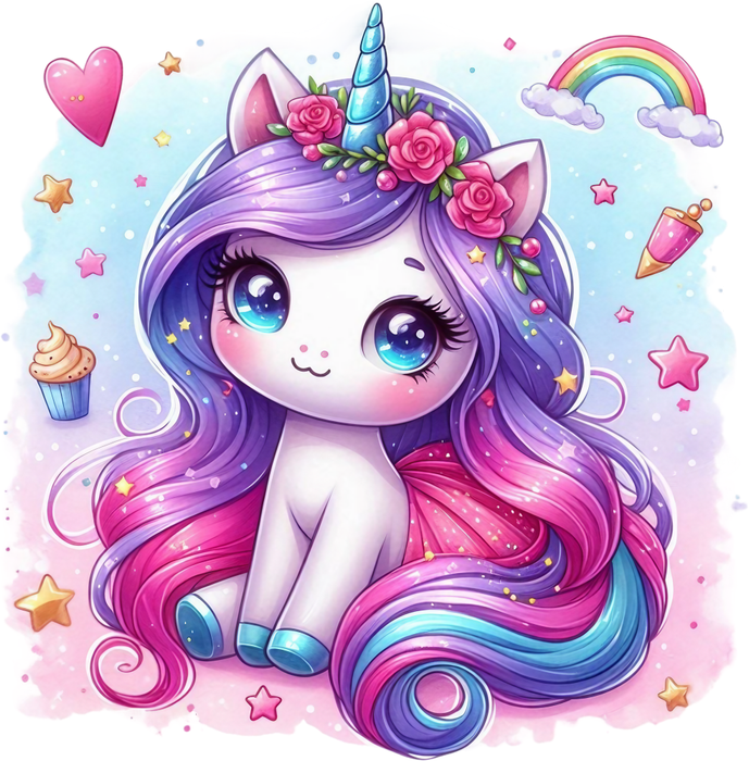 Motivtransfer 5198 Kleines Einhorn denkt nach