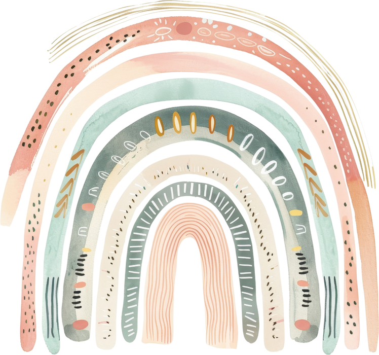 Motivtransfer 5214 Boho Pastel Regenbogen