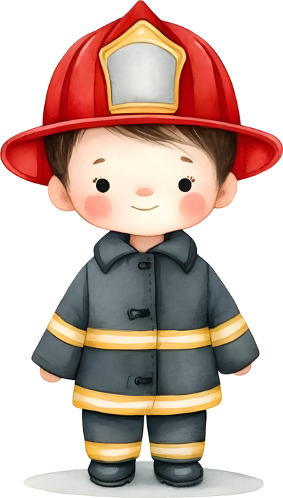 Motivtransfer 5235 Kleiner Feuerwehrmann mit rotem Helm