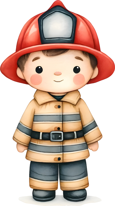 Motivtransfer 5236 Kleiner Feuerwehrmann mit gelber Uniform