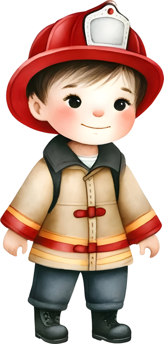 Motivtransfer 5237 Kleiner Feuerwehrmann mit gelber Uniform