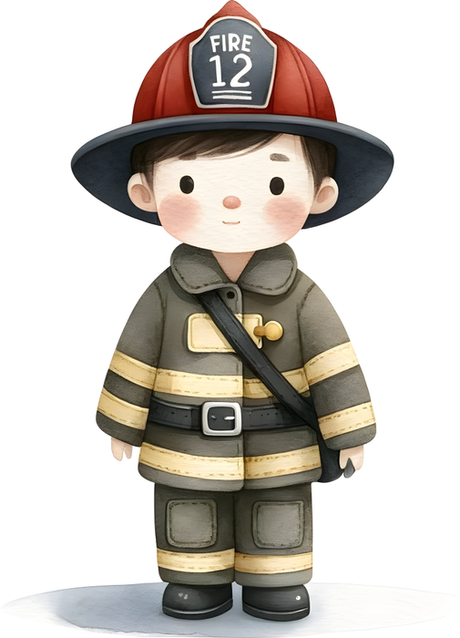 Motivtransfer 5242 Kleiner Feuerwehrmann mit rotem Helm