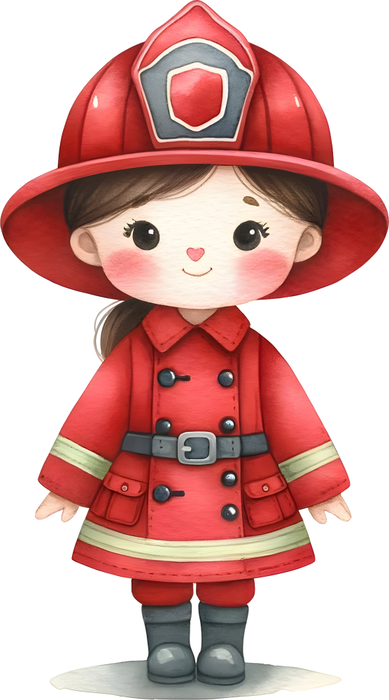 Motivtransfer 5249 Kleine Feuerwehrfrau mit Helm