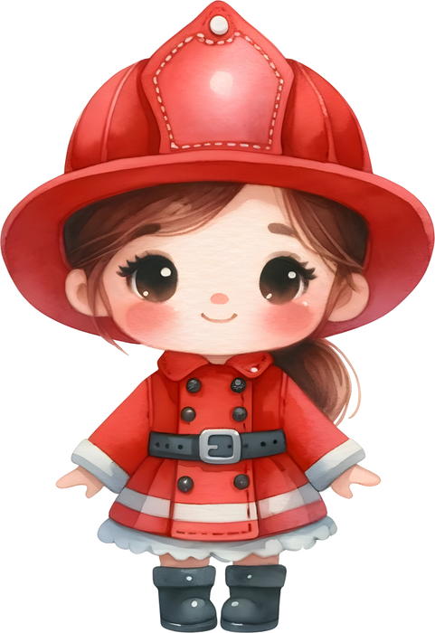 Motivtransfer 5250 Kleine Feuerwehrfrau mit Uniform und Helm