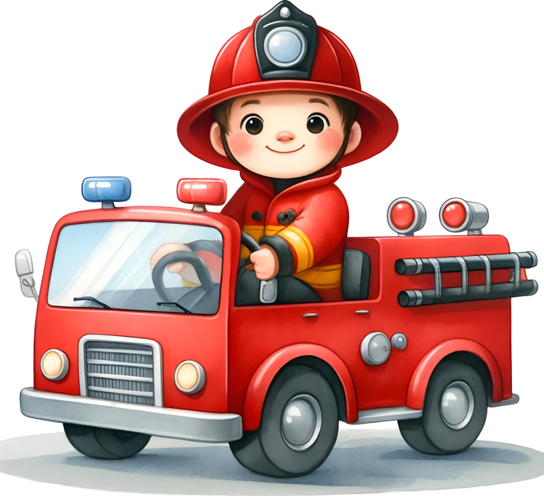 Motivtransfer 5268 Kleiner Feuerwehrmann im Auto