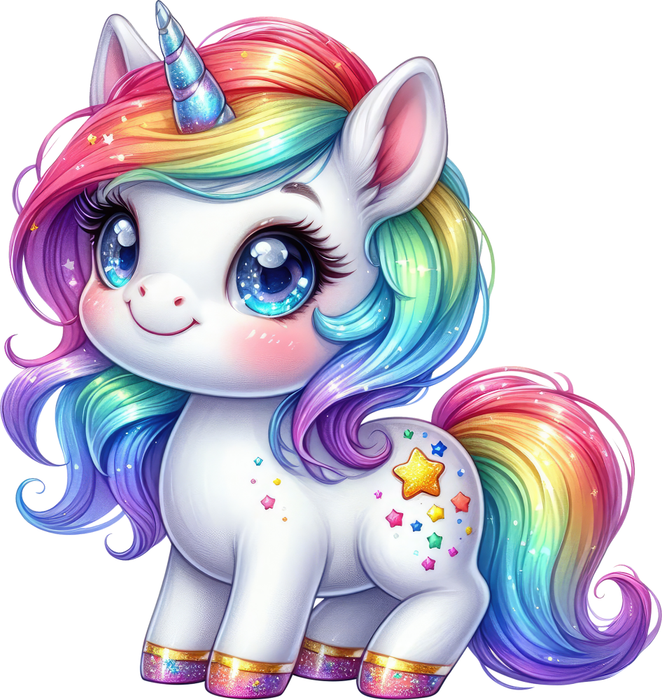 Motivtransfer 5295 Einhorn mit Regenbogenhaar