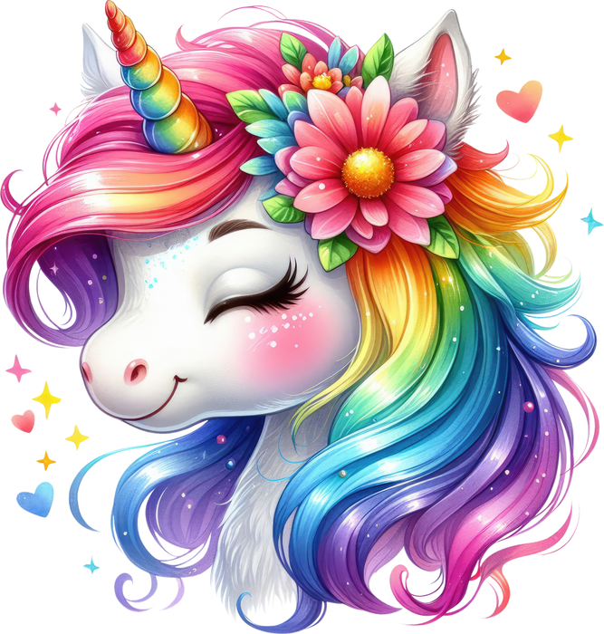 Motivtransfer 5312 Einhorn mit geschlossenen Augen