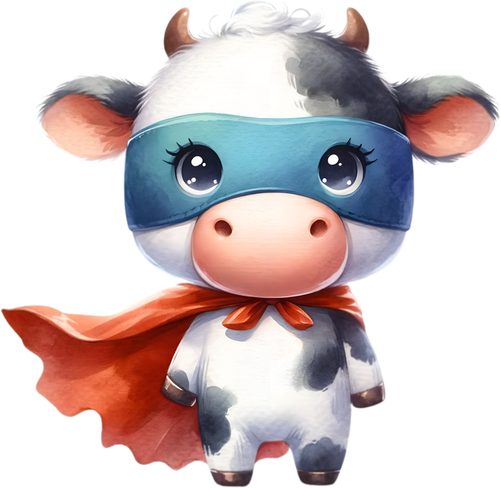 Motivtransfer 5338 Kuh als Superheld