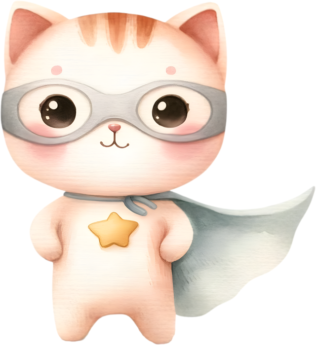 Motivtransfer 5350 Katze als Superheld