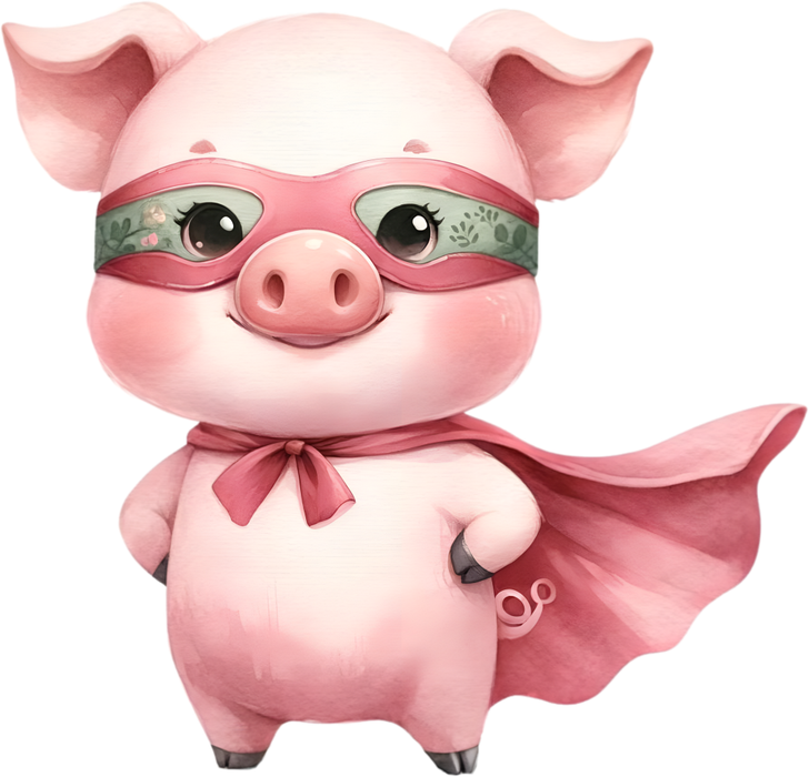 Motivtransfer 5390 Schweinchen als Superheld