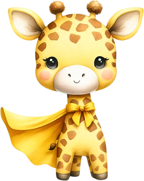 Motivtransfer 5400 Giraffe als Superheld