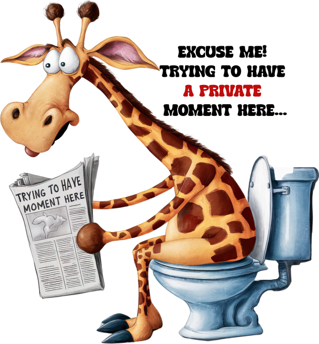 Motivtransfer 5430 Giraffe auf der Toilette