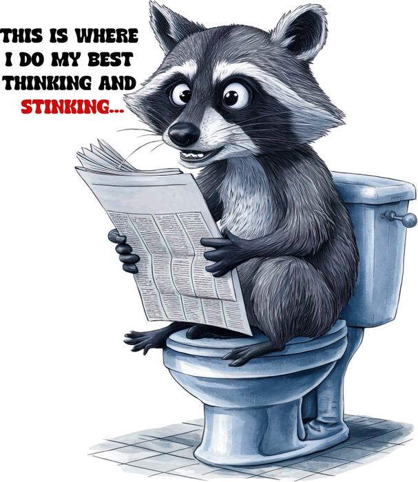 Motivtransfer 5433 Waschbär auf der Toilete