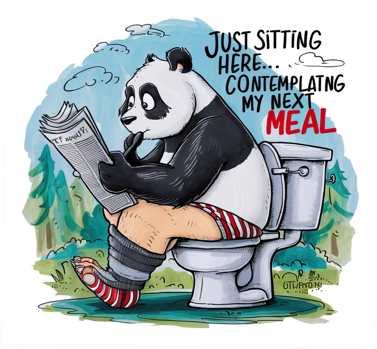 Motivtransfer 5434 Panda auf der Toilette