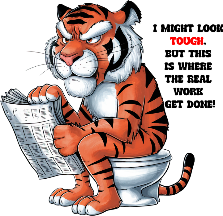 Motivtransfer 5436 Tiger auf der Toilette