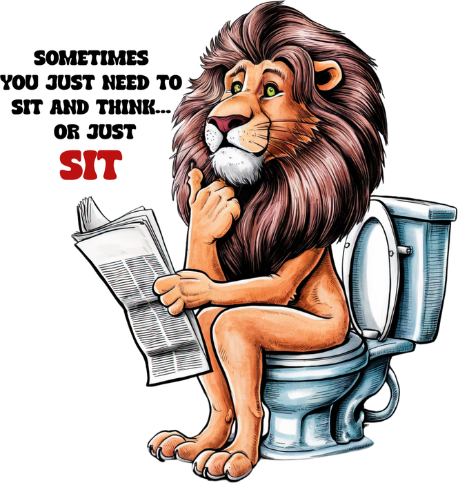 Motivtransfer 5439 Löwe auf der Toilette