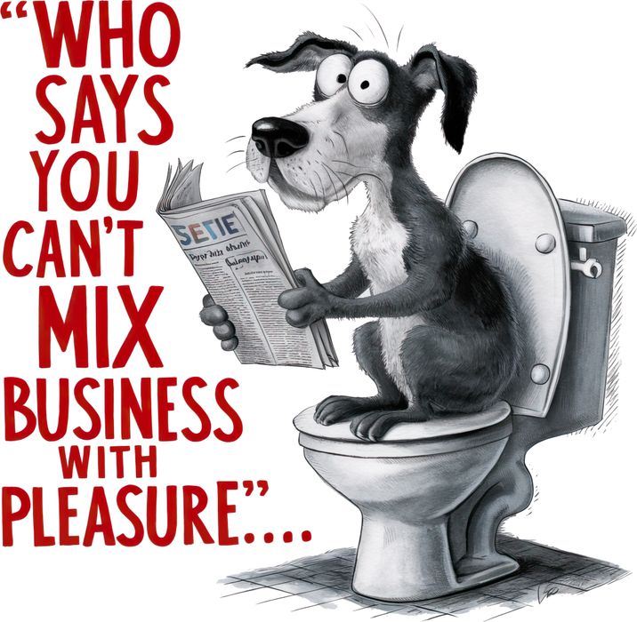 Motivtransfer 5441 Hund auf der Toilette