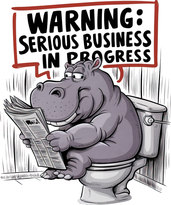 Motivtransfer 5444 Nilpferd auf der Toilette