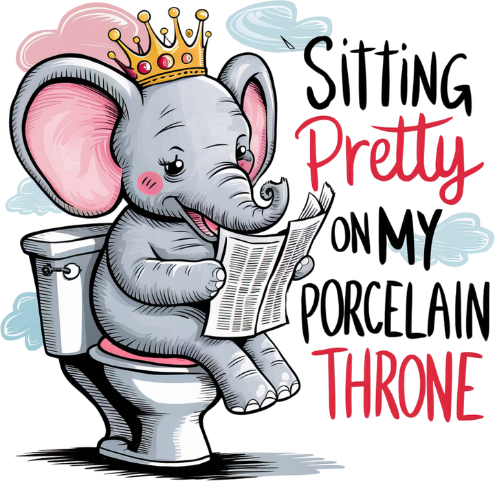 Motivtransfer 5448 Elefannt auf der Toilette